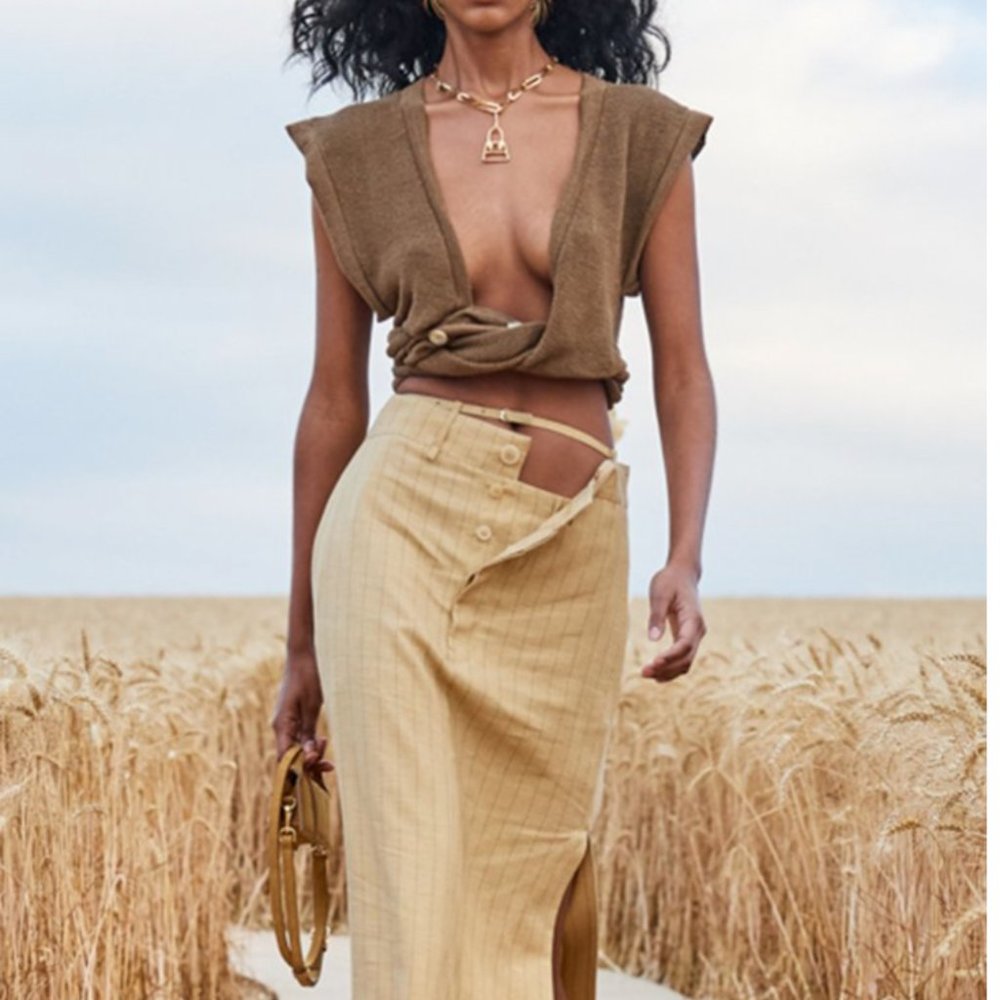 Jacquemus - Noue Twisted Linen Crop Top NEW w/TAGS